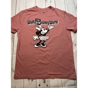 Disney Parks Walt Disney World Minnie Mouse Mauve Pink Cotton T-Shirt Medium